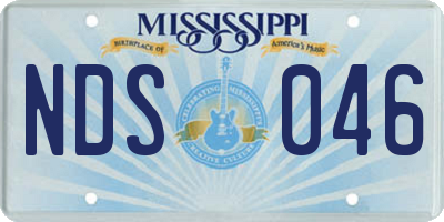 MS license plate NDS046