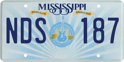 MS license plate NDS187
