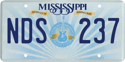 MS license plate NDS237
