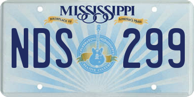 MS license plate NDS299