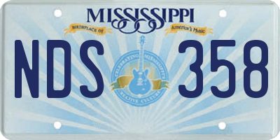 MS license plate NDS358