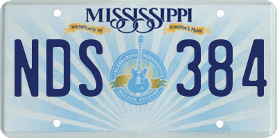 MS license plate NDS384