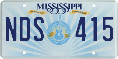 MS license plate NDS415