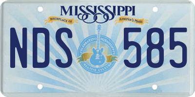 MS license plate NDS585