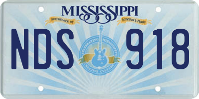 MS license plate NDS918