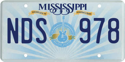 MS license plate NDS978