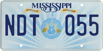 MS license plate NDT055