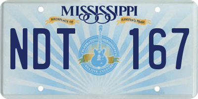 MS license plate NDT167