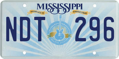 MS license plate NDT296