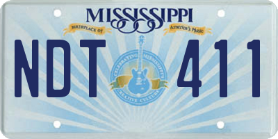 MS license plate NDT411