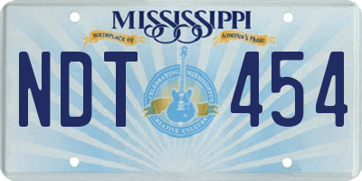 MS license plate NDT454