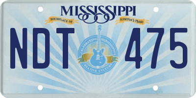 MS license plate NDT475