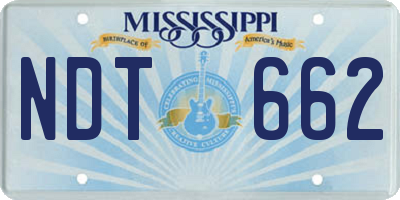 MS license plate NDT662