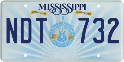 MS license plate NDT732