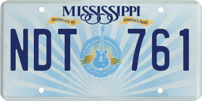 MS license plate NDT761