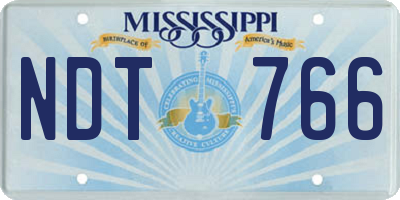 MS license plate NDT766