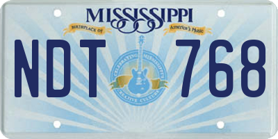 MS license plate NDT768