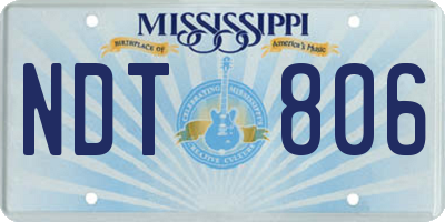 MS license plate NDT806