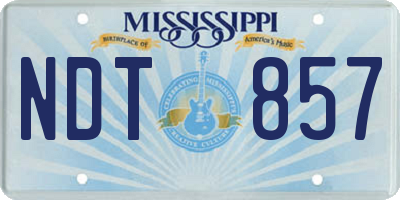 MS license plate NDT857