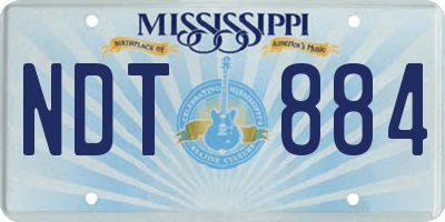 MS license plate NDT884