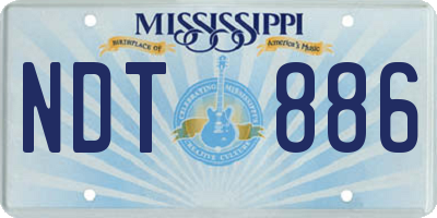 MS license plate NDT886