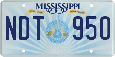 MS license plate NDT950