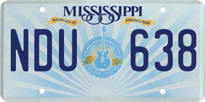 MS license plate NDU638