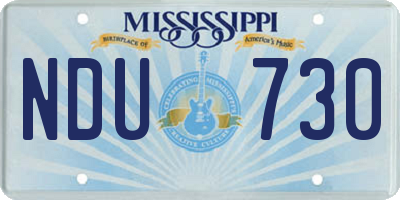 MS license plate NDU730
