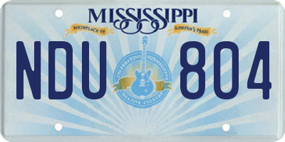 MS license plate NDU804