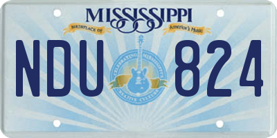 MS license plate NDU824