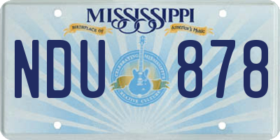 MS license plate NDU878