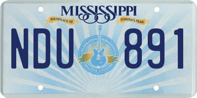 MS license plate NDU891