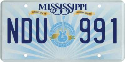 MS license plate NDU991