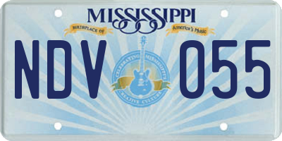 MS license plate NDV055