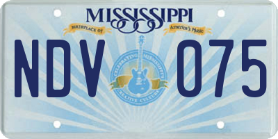 MS license plate NDV075