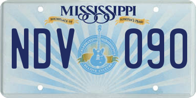 MS license plate NDV090