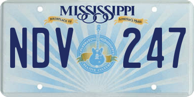 MS license plate NDV247