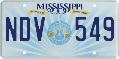 MS license plate NDV549