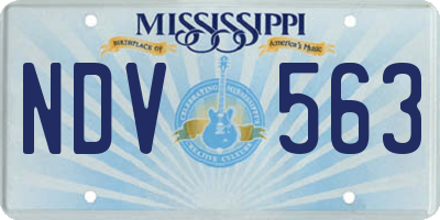 MS license plate NDV563