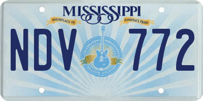 MS license plate NDV772