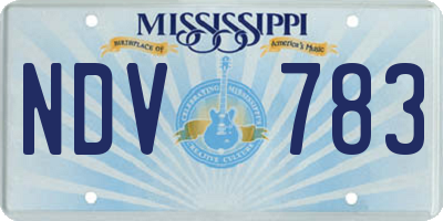 MS license plate NDV783