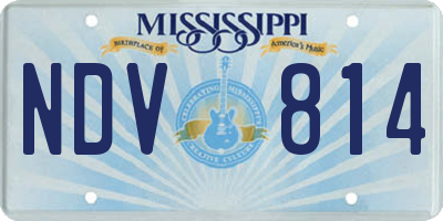 MS license plate NDV814