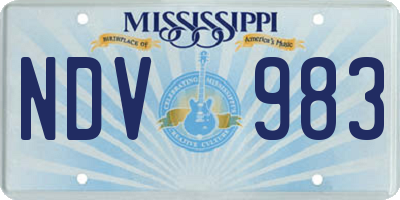 MS license plate NDV983