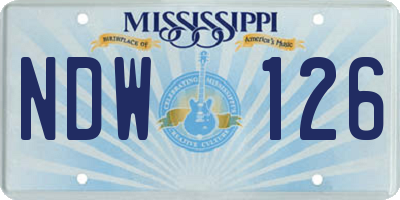MS license plate NDW126