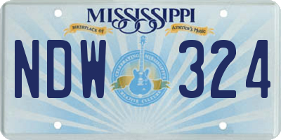 MS license plate NDW324