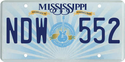 MS license plate NDW552