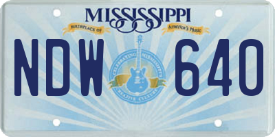 MS license plate NDW640