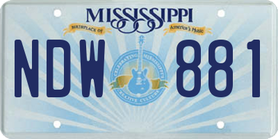 MS license plate NDW881