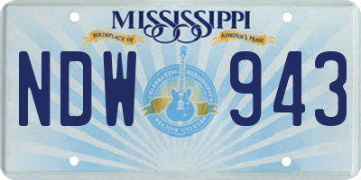 MS license plate NDW943
