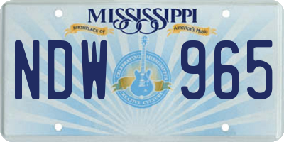 MS license plate NDW965